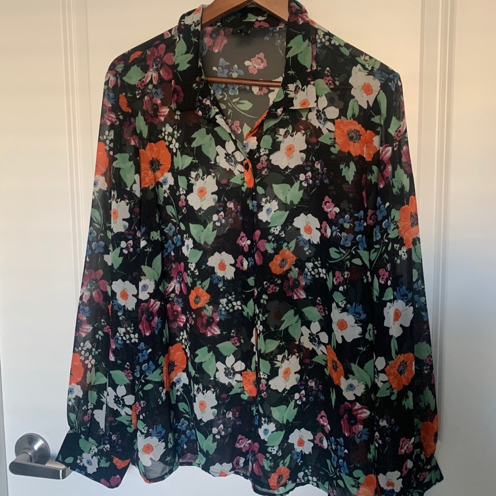Asos Floral Multi-Colored Blouse